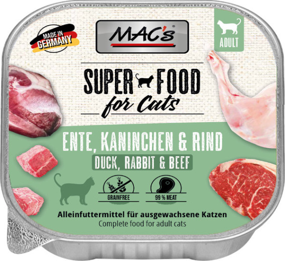 MAC's Cat Superfood kaczka, królik i wołowina tacka 100g Koci sklep